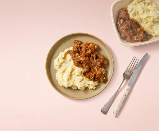Aardappelpuree met boeuf bourguignon